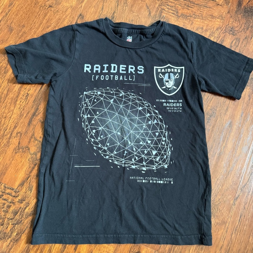 Las Vegas Raiders NFL Boys’ Team Black Tee Shirt Size 8